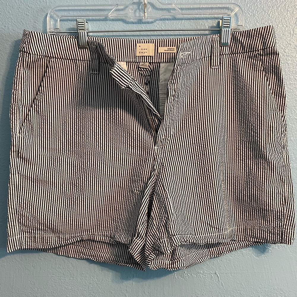 a new day Navy Blue and White Striped Women’s Shorts